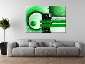Ručně malovaný obraz Zelené tvary Rozměry: 100 x 70 cm