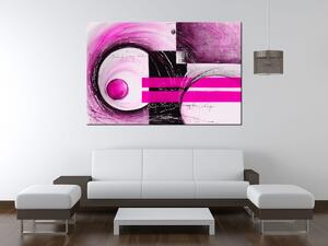 Ručně malovaný obraz Růžové tvary Rozměry: 120 x 80 cm