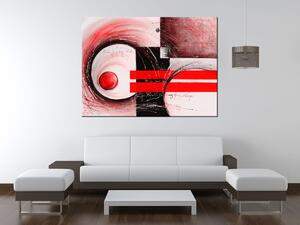 Ručně malovaný obraz Červené tvary Rozměry: 120 x 80 cm