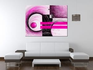 Ručně malovaný obraz Růžové tvary Rozměry: 120 x 80 cm