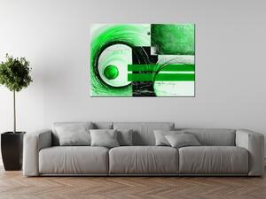 Ručně malovaný obraz Zelené tvary Rozměry: 100 x 70 cm