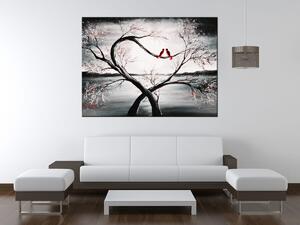 Ručně malovaný obraz Ptačí láska Rozměry: 70 x 100 cm