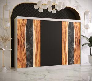 Šatní skříň Abi Zywica Barva korpusu: Bílá, Rozměry: 250 cm, Dveře: Zywica + černá