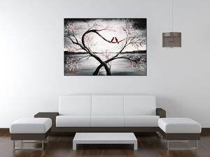 Ručně malovaný obraz Ptačí láska Rozměry: 120 x 80 cm