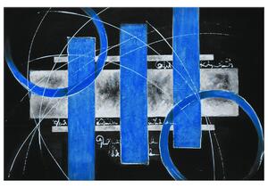 Ručně malovaný obraz Modré linie Rozměry: 120 x 80 cm