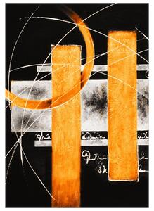 Ručně malovaný obraz Oranžové linie Rozměry: 70 x 100 cm