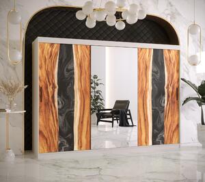 Šatní skříň Abi Zywica 2 Barva korpusu: Bílá, Rozměry: 250 cm, Dveře: Zywica + zrcadlo