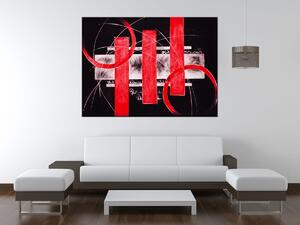 Ručně malovaný obraz Červené linie Rozměry: 120 x 80 cm