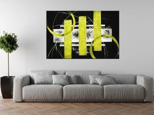 Ručně malovaný obraz Žluté linie Rozměry: 120 x 80 cm