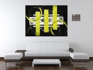 Ručně malovaný obraz Žluté linie Rozměry: 120 x 80 cm