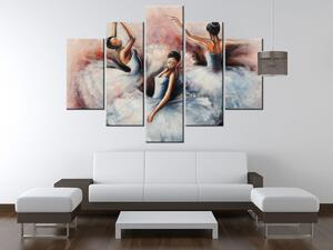 Ručně malovaný obraz Nádherné baletky - 5 dílný Rozměry: 150 x 105 cm