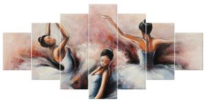 Ručně malovaný obraz Nádherné baletky - 7 dílný Rozměry: 210 x 100 cm