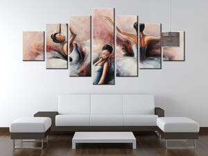 Ručně malovaný obraz Nádherné baletky - 7 dílný Rozměry: 210 x 100 cm