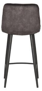 Antracitová sametová barová židle LABEL51 Tajla