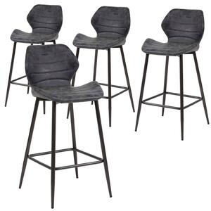 Barová židle Bregje - set 4 ks Wax PU black