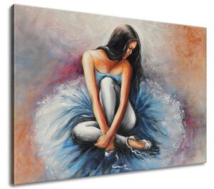 Ručně malovaný obraz Tmavovlasá baletka Rozměry: 100 x 70 cm