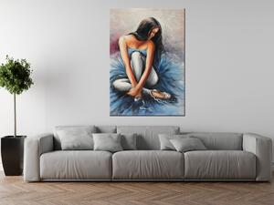 Ručně malovaný obraz Tmavovlasá baletka Rozměry: 100 x 70 cm