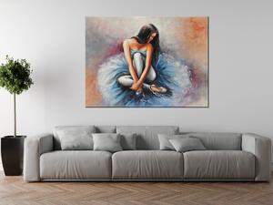 Ručně malovaný obraz Tmavovlasá baletka Rozměry: 120 x 80 cm