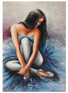 Ručně malovaný obraz Tmavovlasá baletka Rozměry: 115 x 85 cm