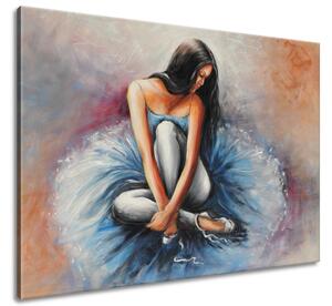 Ručně malovaný obraz Tmavovlasá baletka Velikost: 115 x 85 cm