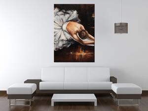 Ručně malovaný obraz Rozcvička baletky Rozměry: 70 x 100 cm