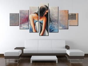 Ručně malovaný obraz Tmavovlasá baletka - 7 dílný Rozměry: 210 x 100 cm
