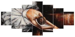 Ručně malovaný obraz Rozcvička baletky - 7 dílný Rozměry: 210 x 100 cm