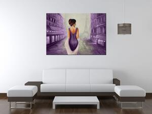 Ručně malovaný obraz Procházka v Paříži Rozměry: 70 x 100 cm