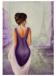 Ručně malovaný obraz Procházka v Paříži Rozměry: 100 x 70 cm