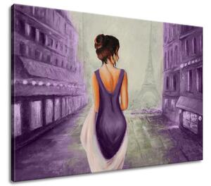 Ručně malovaný obraz Procházka v Paříži Velikost: 100 x 70 cm