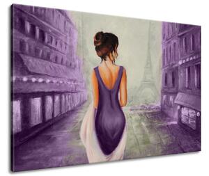Ručně malovaný obraz Procházka v Paříži Velikost: 120 x 80 cm