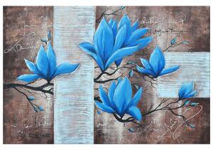 Ručně malovaný obraz Nádherná modrá magnolie Rozměry: 100 x 70 cm
