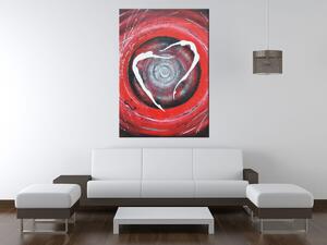 Ručně malovaný obraz Postavy v červeném kruhu Rozměry: 70 x 100 cm