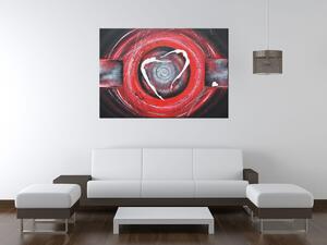Ručně malovaný obraz Postavy v červeném kruhu Rozměry: 120 x 80 cm