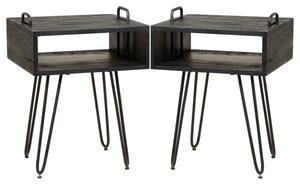 Noční stolek Bourak VI - set 2 ks Solid acacia black