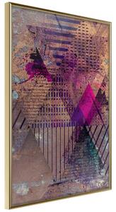 Artgeist Pink Patchwork I Velikosti (šířkaxvýška): 20x30, Finální vzhled: Černý rám s paspartou