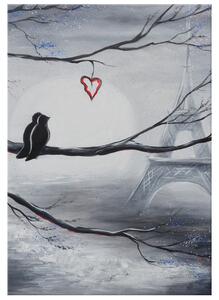 Ručně malovaný obraz Ptačí romantika v Paříži Rozměry: 100 x 70 cm