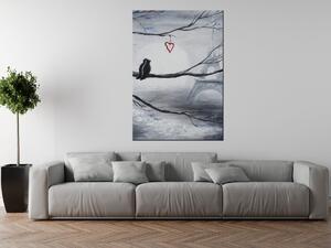 Ručně malovaný obraz Ptačí romantika v Paříži Rozměry: 70 x 100 cm