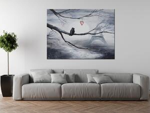 Ručně malovaný obraz Ptačí romantika v Paříži Rozměry: 100 x 70 cm