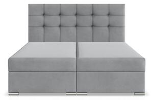 Manželská postel ELDA Velvet 140×200 cm světle šedá