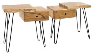 Noční stolek Cive - set 2 ks solid acacia natural