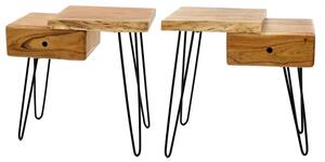 Noční stolek Cive - set 2 ks solid acacia natural