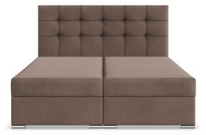 Manželská postel ELDA Velvet 140×200 cm hnědá