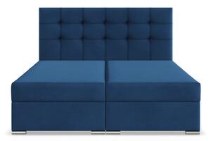 Manželská postel ELDA Velvet 140×200 cm tmavě modrá