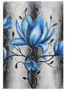 Ručně malovaný obraz Kytice modrých magnólií Rozměry: 100 x 70 cm