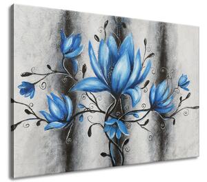 Ručně malovaný obraz Kytice modrých magnólií Rozměry: 100 x 70 cm