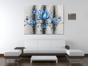 Ručně malovaný obraz Kytice modrých magnólií Rozměry: 70 x 100 cm