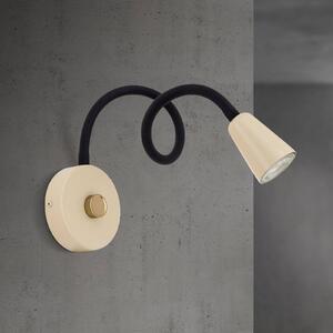 ORION Nástěnné světlo Dotty, khaki, flexibilní rameno, stmívač, GU10, stmívatelný, Krémová / jantar, Obývací pokoj / jídelna, kov, Moderní