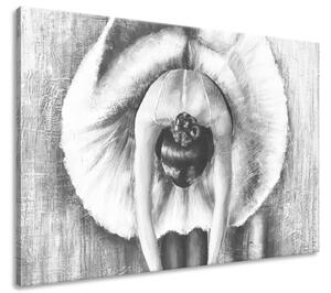 Gario Ručně malovaný obraz Šedá rozcvička baletky Velikost: 100 x 70 cm