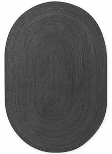 Hanse Home, Kusový koberec Jute Braided 106322 Black ovál, 160x230 ovál, černá, chodba / předsíň